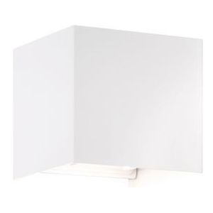 FISCHER & HONSEL LED buitenwandlamp Wall, kubusvormig, wit