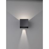 Fischer & Honsel Wandlamp Led Wall Zwart 2x8w