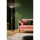 Fischer & Honsel Pool TW 40145 Vloerlamp met 1 led 5,0 W, messingkleurig, 3 CCT-standen, traploos dimbaar, flexibele arm, 32 x 32 x 182 cm (l x b x h)