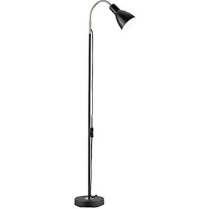 Fischer & Honsel Lolland Flexibele leeslamp, zwart, met reflector, hoogte 121 cm