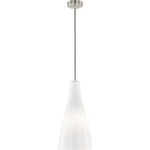 FISCHER & HONSEL Hanglamp Zeal, mat nikkel/opaal, Ø 23 cm