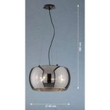 FISCHER & HONSEL Hanglamp Dima, rookglas, 1-lamp, Ø 40cm