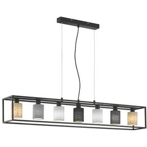 Fischer & Honsel - Hanglamp Isko - 7x E14 max. 10 W (zonder verlichtingsmiddel) - Zwarte Zandgrond