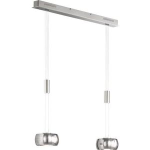 FISCHER & HONSEL LED hanglamp Colette, 2-lamps chroom/nikkel