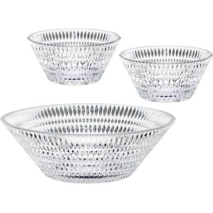 Nachtmann kommen set Ethno 3-delig, 1 grote + 2 kleine kommen, kristalglas, helder, 105439