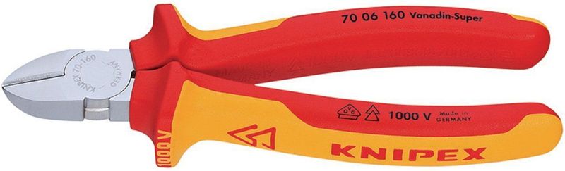 Knipex - Zijsnijtang - Verchroomd - Geïsoleerd - 125 mm - VDE-getest