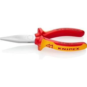 Knipex Langbektang verchroomd, geïsoleerd met meer-componentengrepen, VDE-getest 160 mm (zelfbedieningskaart/blister) 30 16 160 SB