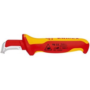 Knipex Ontmantelingsmes met glijschoen geïsoleerde meercomponenten-greep, VDE-getest 180 mm (zelfbedieningskaart/blister) 98 55 SB