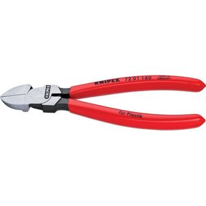 KNIPEX 72 01 160 Seitenschneider f&#252;r Kunststoff 160 mm poliert mit rutschhemmendem Kunststoff &#252;berzogen