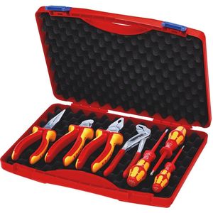 KNIPEX - 00 21 15 Gereedschapsset VDE - Gereedschapskoffer - Slagvast Kunststof - 7-delig