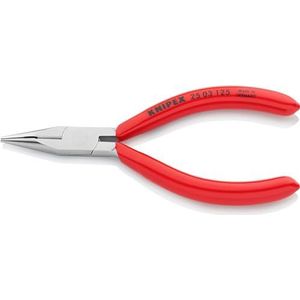 Knipex Platspitse tang met zijsnijder (radiotang) verchroomd, met kunststof bekleed 125 mm 25 03 125