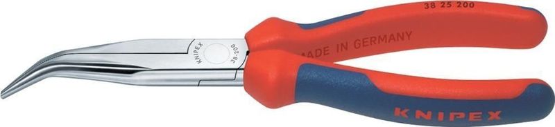 Knipex 38 25 200 Platte rondbektang Elektronica en fijnmechanica 40° gebogen Vanadium elektrostaal 200 mm