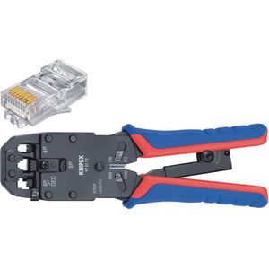 Knipex 97 51 12 SB Crimp Lever Pliers For Western Plugs Western Connector Rj10 (4-pin) 7.65 Mm, Rj11/12 (6-pin) 9.65 Mm; Rj45 (8-pin) 11.68 Mm