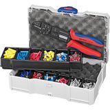 Knipex - 97 90 25 Crimpzangen-Set 301teilig Isolierte Kabelschuhe, Unisolierte Steckverbinder, Flachs