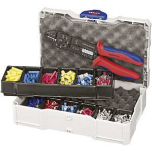 Knipex 97 90 25 Krimptangset 301-delig Geïsoleerde kabelschoenen, Ongeïsoleerde connectoren (male), Platte stekkers, Pl