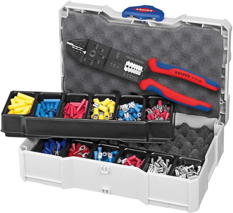 Knipex - 97 90 25 - Krimptangset - 301-delig - Geïsoleerde Kabelschoenen - Ongeïsoleerde Connectoren