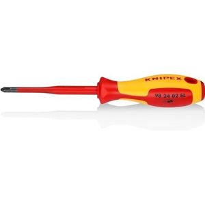 Knipex Schroevendraaier (Slim) voor kruiskopschroeven Phillips gebruineerd, geïsoleerde meercomponenten-greep, VDE-getest 212 mm 98 24 02 SL