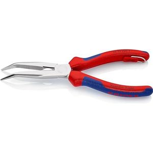 Knipex Platspitse tang met zijsnijder (telefoontang) verchroomd, met meer-componentengrepen, met geïntegreerde bevestigingshaak om een valbeveiliging aan te brengen 200 mm 26 25 200 T