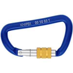 Knipex Materiaalkarabijn | lengte 81 mm | met schroefsluiting | blauw gecoat | 1 stuk - 00 50 03 T BK 00 50 03 T BK