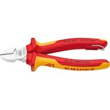 Knipex Zijsnijtang verchroomd, geïsoleerd met meercomponenten-omhullingen, VDE-gekeurd, met geïntegreerde geïsoleerde bevestigingshaak om een valbeveiliging aan te brengen 160 mm 70 06 160 T