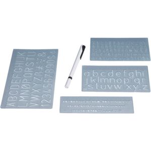 Lettersjablonen set 5, 10 en 20 mm.