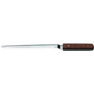 Wedo 147554 briefopener (met houten handvat, gebogen lemmet (van verchroomd roestvrij staal, 25 cm) zilver