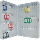 Wedo 10256537X sleutelkast (voor 70 sleutels, gepoedercoat plaatstaal 28 x 6 x 37 cm, veiligheidsslot inclusief 2 sleutels) lichtgrijs