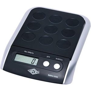 Wedo 485001 elektronische universele weegschaal Optimo 5000 (5000 g/1g) zwart/zilver