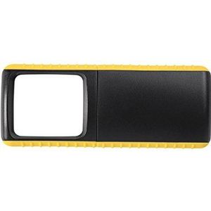 Wedo 271741505 Vergrootglas voor buiten, rechthoekig vergrootglas (met LED-verlichting inclusief batterijen) zwart/geel