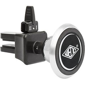 Wedo 6015054 DOCK-IT Premium auto-magneethouder voor smartphone/auto ventilatiesleuven, metalen kogelgewricht, rubberen stekker zilver/zwart