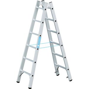 ZARGES Professionele ladder met sporten, tweezijdig opgaanbaar, 2 x 6 sporten