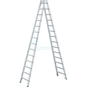 ZARGES Professionele ladder met sporten, tweezijdig opgaanbaar, 2 x 14 sporten