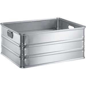 ZARGES Transport- en stapelbak van aluminium, inhoud 117 l, geschikt voor rollenbanen
