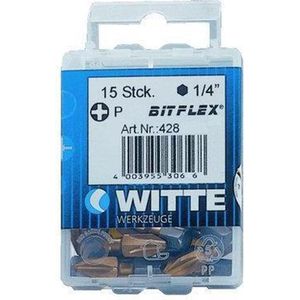 Witte pozidriv bit Bitflex [15x] - 1/4'' - PZ 3 - 25mm