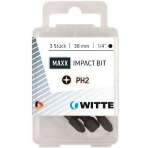 Witte phillips bit MAXX Impact [3x] - 1/4'' - PH 1 - 38mm