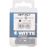 Witte Impact kruiskop bit - PH 2 - per 3 verpakt