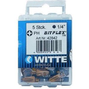 Witte phillips bits MAXX Bitflex tin [5x] - 1/4'' - PH 3 - 25 mm