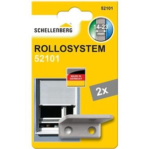 Schellenberg 52101 aanslaghoek voor rolluiken, voorkomt het volledig intrekken van de rolluiken, 2 stuks, inclusief schroeven, grijs
