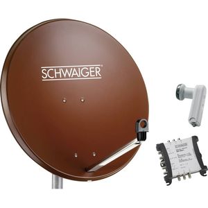 Schwaiger - SAT-systeem - Rood - 80 cm - 6 Deelnemers - Quattro-LNB