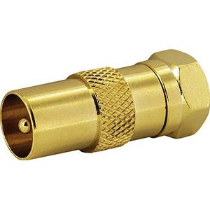 SCHWAIGER -GOUST9310 537- F-stekker | adapter | F-stekker > F-stekker | voor antennekabel | antennecontactdoos | 1 stuk | goud