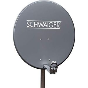 SCHWAIGER -SPI621.1- satellietschotel | 65 cm | satellietantenne | met LNB-steunarm en masthouder | geïntegreerde kabelgeleider | satellietschotel van aluminium | 75 x 65 cm | antraciet