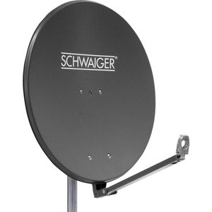 SCHWAIGER -258- Satellietschotel | 88 cm | Sat antenne | met LNB draagarm en masthouder | geïntegreerde kabelgeleider | aluminium satellietschotel | 88 x 88 cm | antraciet