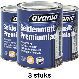 Avania Halfmat Premium Lak - Binnen & Buiten - Weerbestendig - 3 stuks - 750ml