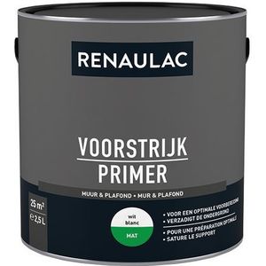 Primer Voor Muur- En Plafond Renaulac Grijs Mat 2,5l