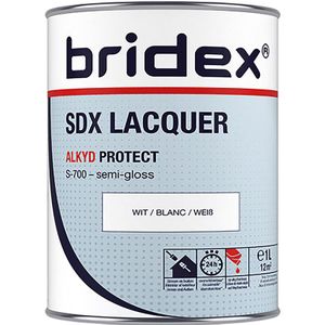 Bridex SDX Lacquer lak alkyd 1L wit zijdeglans