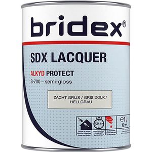 Bridex SDX Lacquer lak alkyd 1L zacht grijs zijdeglans