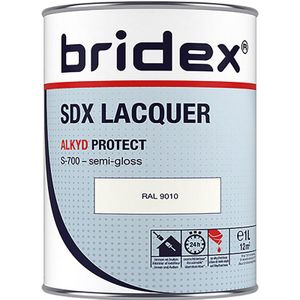 Bridex SDX Lacquer lak alkyd 1L RAL9010 zijdeglans