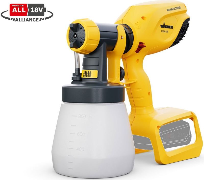Wagner - W250 18V Accu-verfspuitpistool - Draadloos - Borstelloze Motor