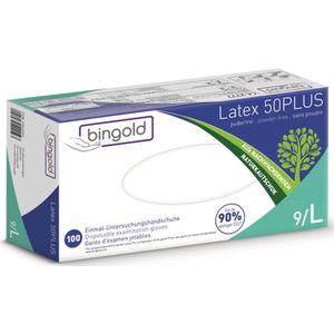 Handschoenen - Wit - Latex - Doos van 100 stuks - Large