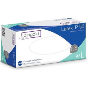 handschoenen uit latex, wit, doos van 100 stuks, large